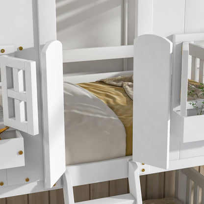 Twin over Twin House Bunk Bed Design