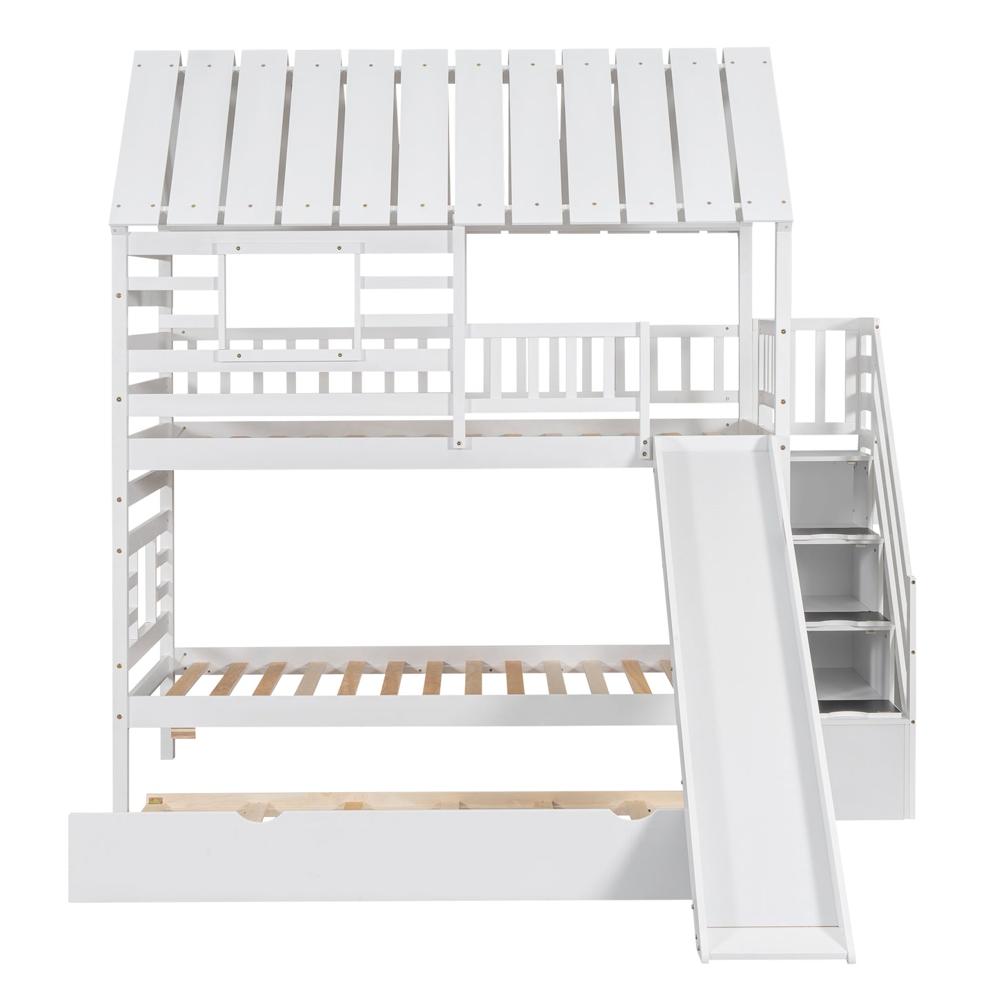 Twin over Twin House Bunk Bed Design