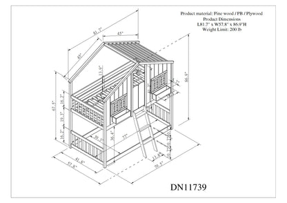 Twin over Twin House Bunk Bed Design