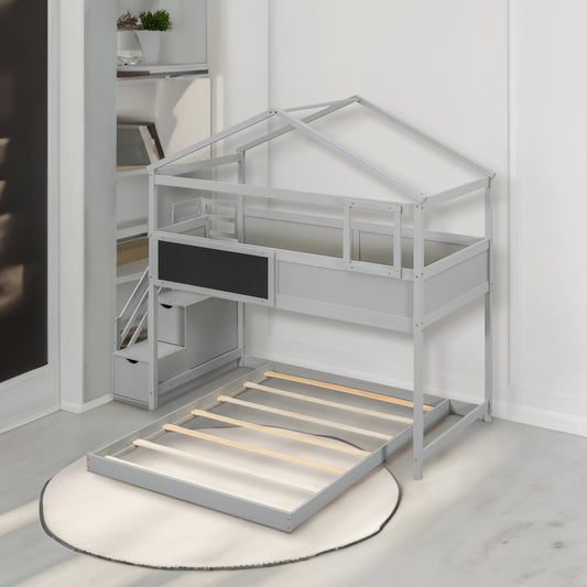 Twin over Full House Bunk Bed Design