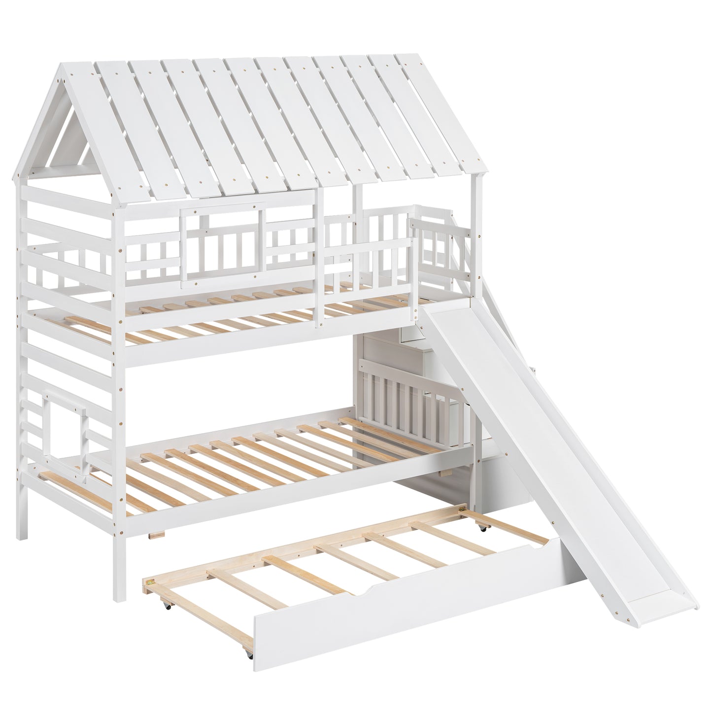 Twin over Twin House Bunk Bed Design