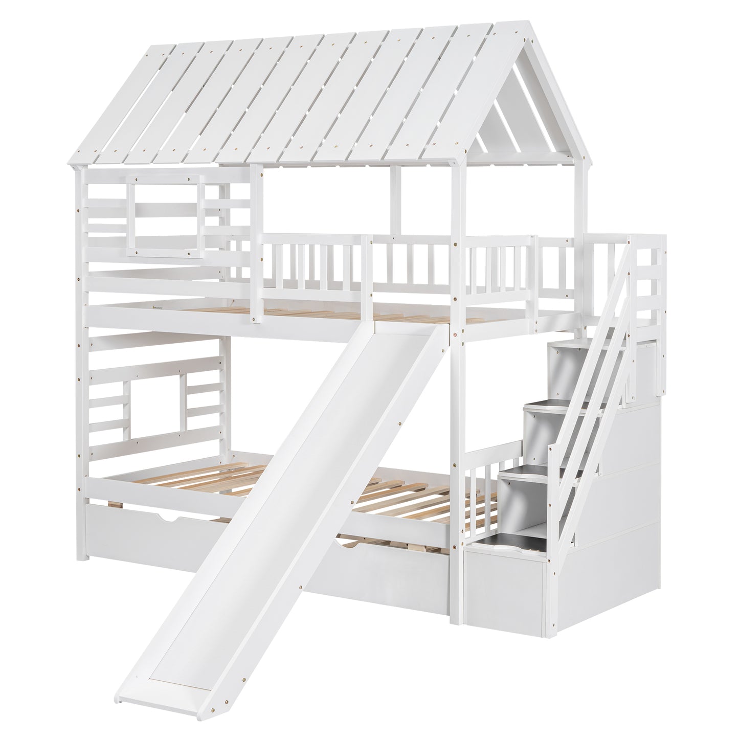 Twin over Twin House Bunk Bed Design