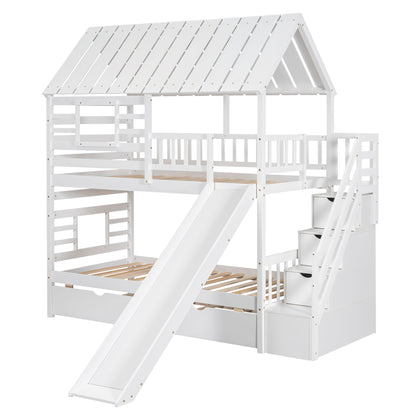 Twin over Twin House Bunk Bed Design