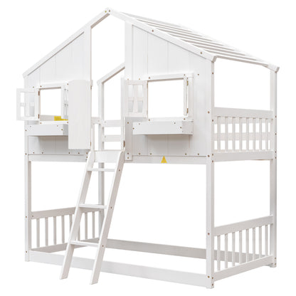 Twin over Twin House Bunk Bed Design