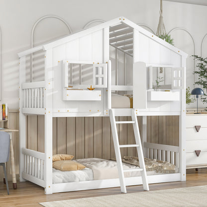 Twin over Twin House Bunk Bed Design