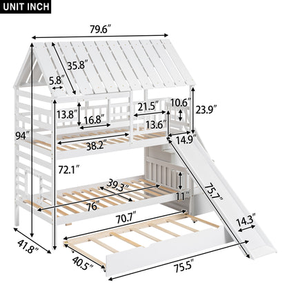 Twin over Twin House Bunk Bed Design