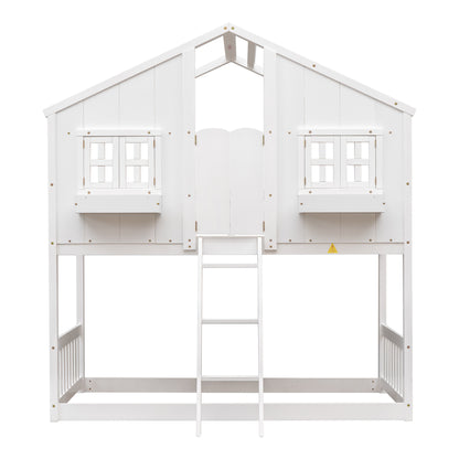 Twin over Twin House Bunk Bed Design