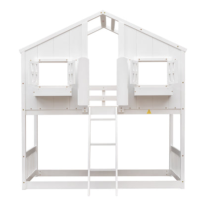 Twin over Twin House Bunk Bed Design