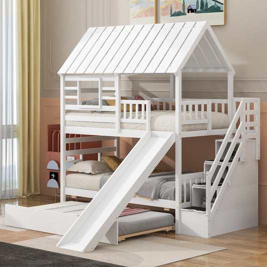 Twin over Twin House Bunk Bed Design