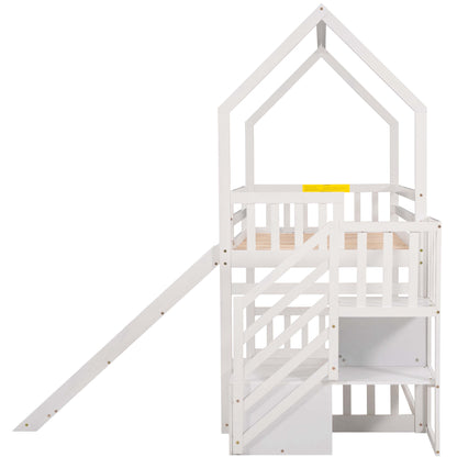 Twin over Twin House Bunk Bed Design